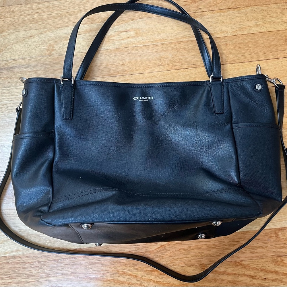 Coach Black Pebbled Leather Tote